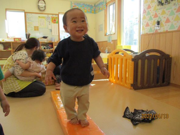 そーっとそーっと平均台
